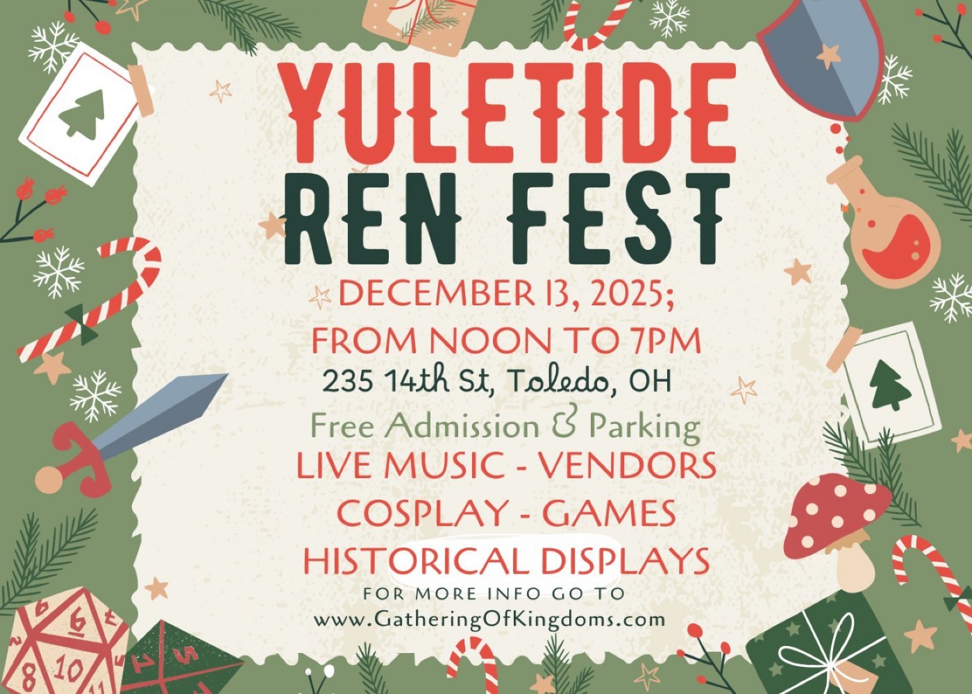 Yuletide - Holiday Ren Fest, 13 December | Event in Toledo | AllEvents