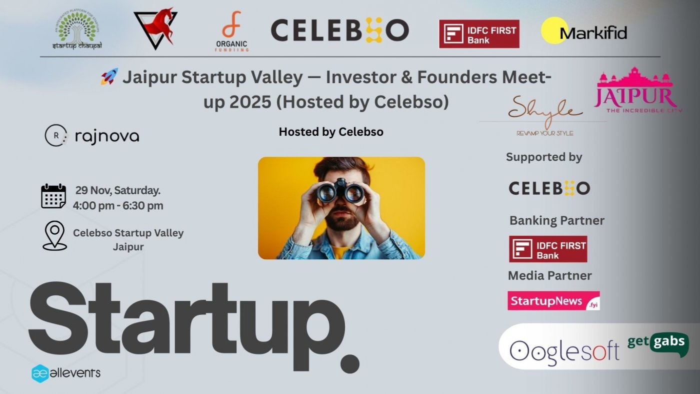 🚀 Jaipur Startup Valley — Investor & Founders Meet-up 2025 (Hosted by Celebso), 29 November | AllEvents