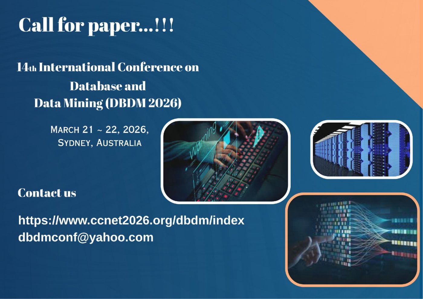 14th International Conference on Database and Data Mining (DBDM 2026), 14 March | Event in Sydney | AllEvents