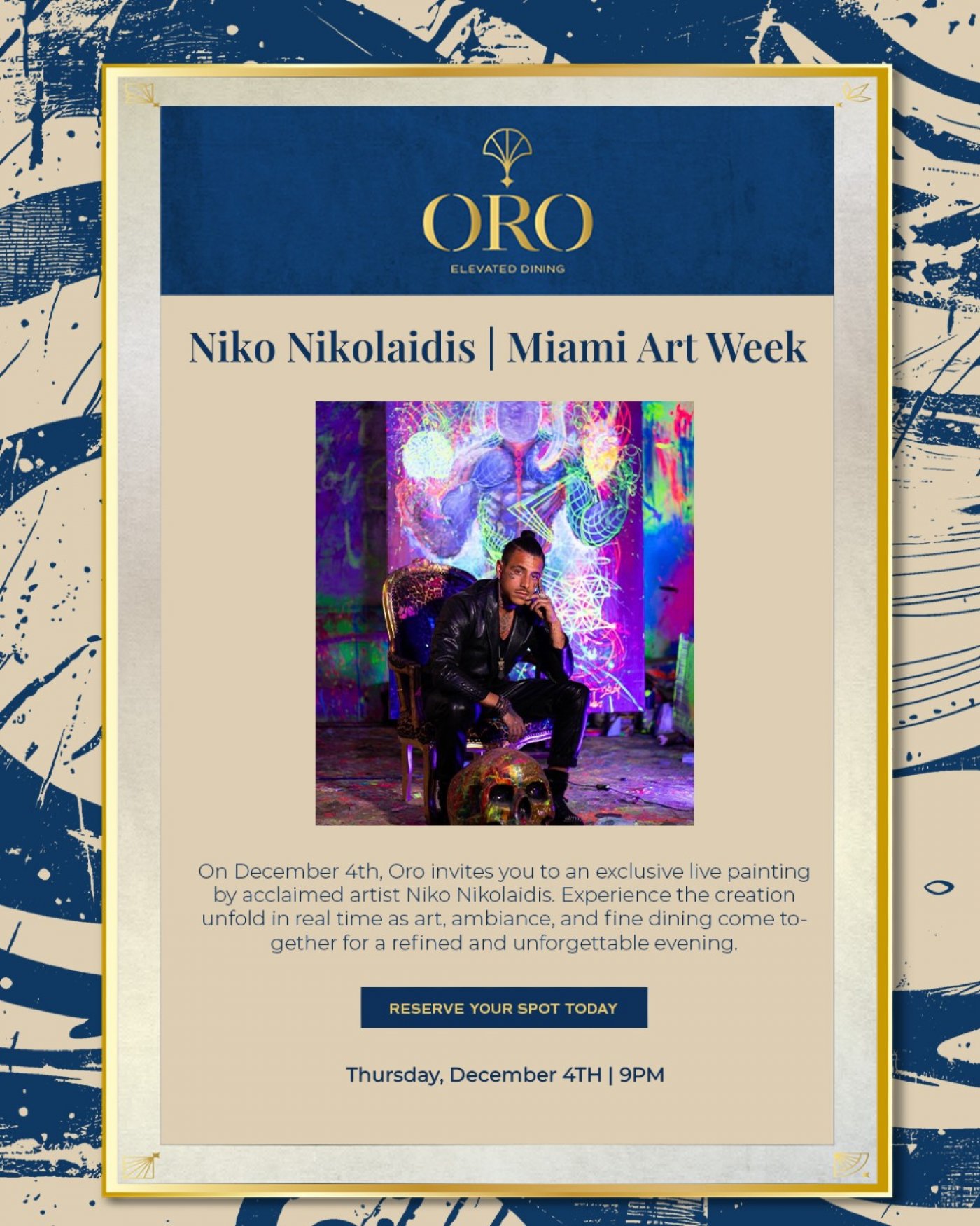Niko Nikolaidis | Miami Art Week Live Painting, 4 December | Event in Miami Beach | AllEvents