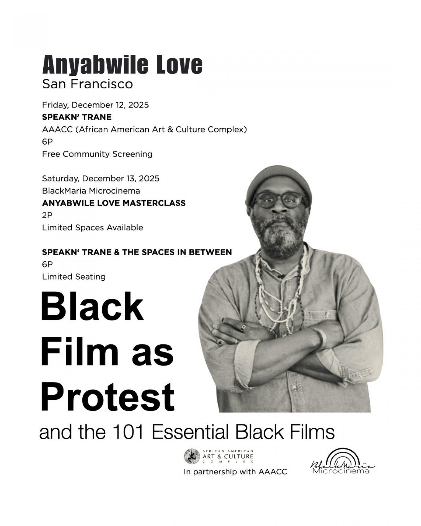 BFP: Anyabwile Love - Double Feature, 13 December | Event in San Francisco | AllEvents