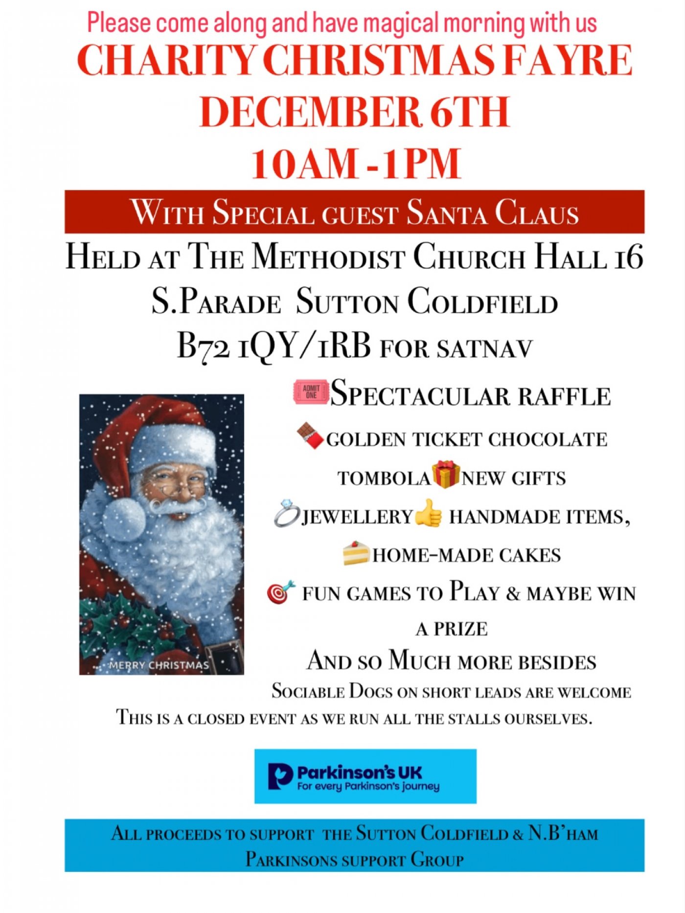 Charity Christmas fair with Santa