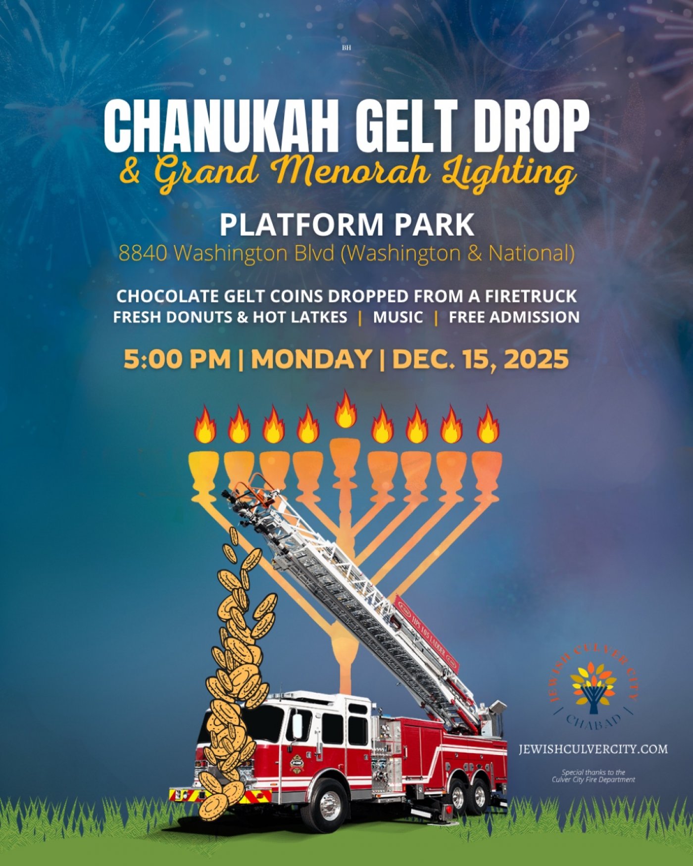 Great Chanukah Gelt Drop at Platform Culver City!, 15 December | Event in Culver City | AllEvents