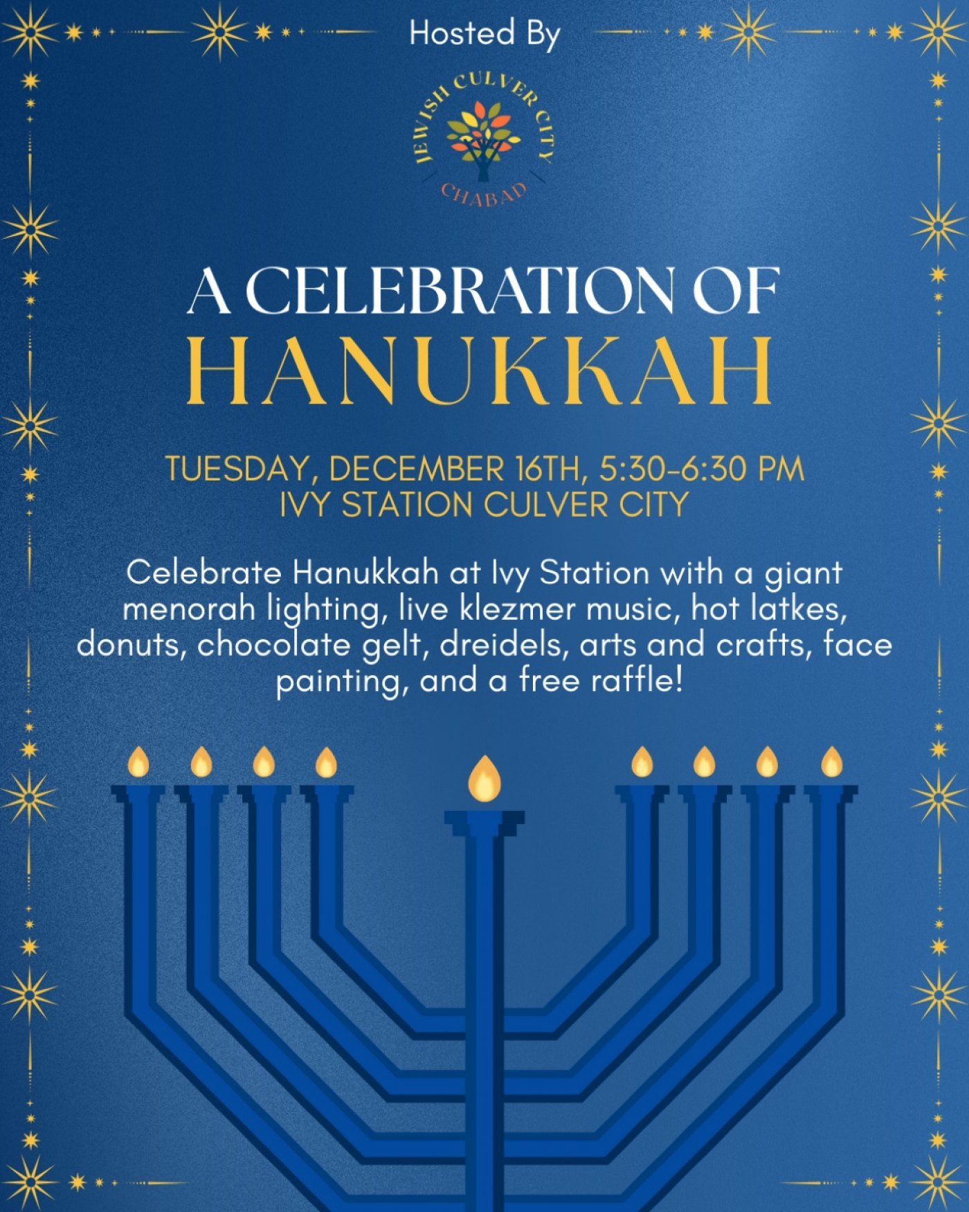 A Celebration of Chanukah at Ivy Station!, 16 December | Event in Culver City | AllEvents