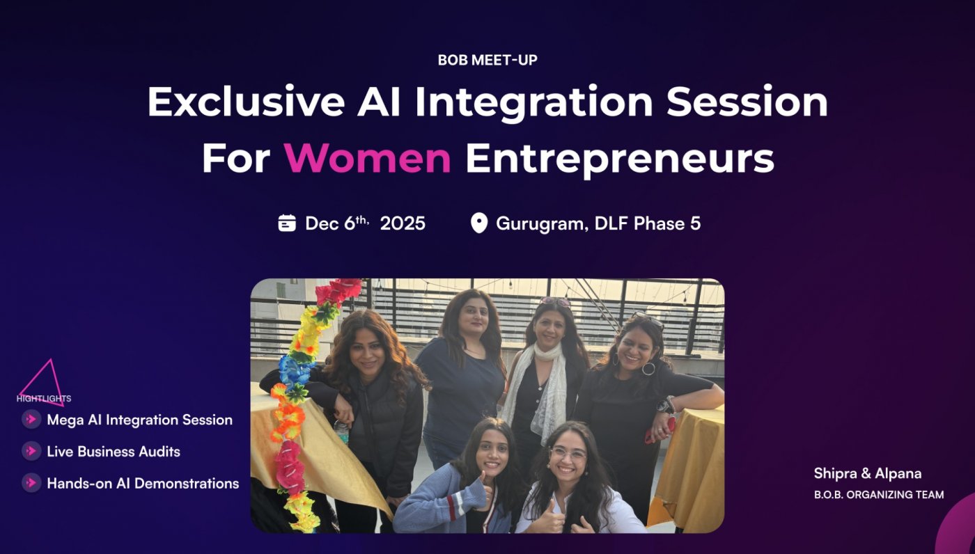 Mega AI Integration Session For Women Entrepreneurs, 6 December | Event in Gurgaon | AllEvents