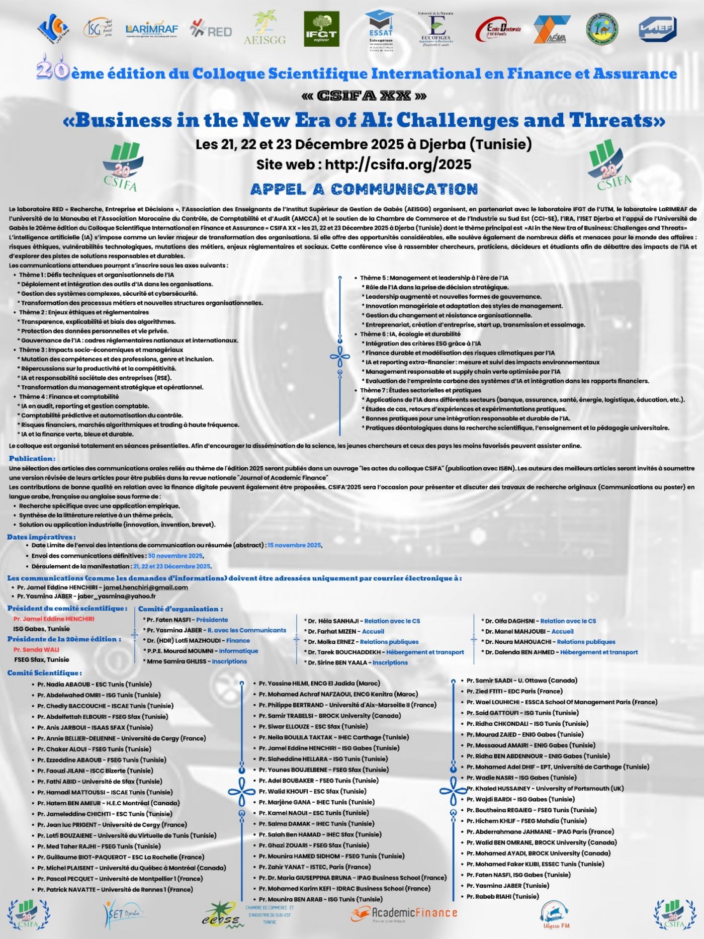 20th Colloque CSIFA, 21 December | Event in Djerba | AllEvents