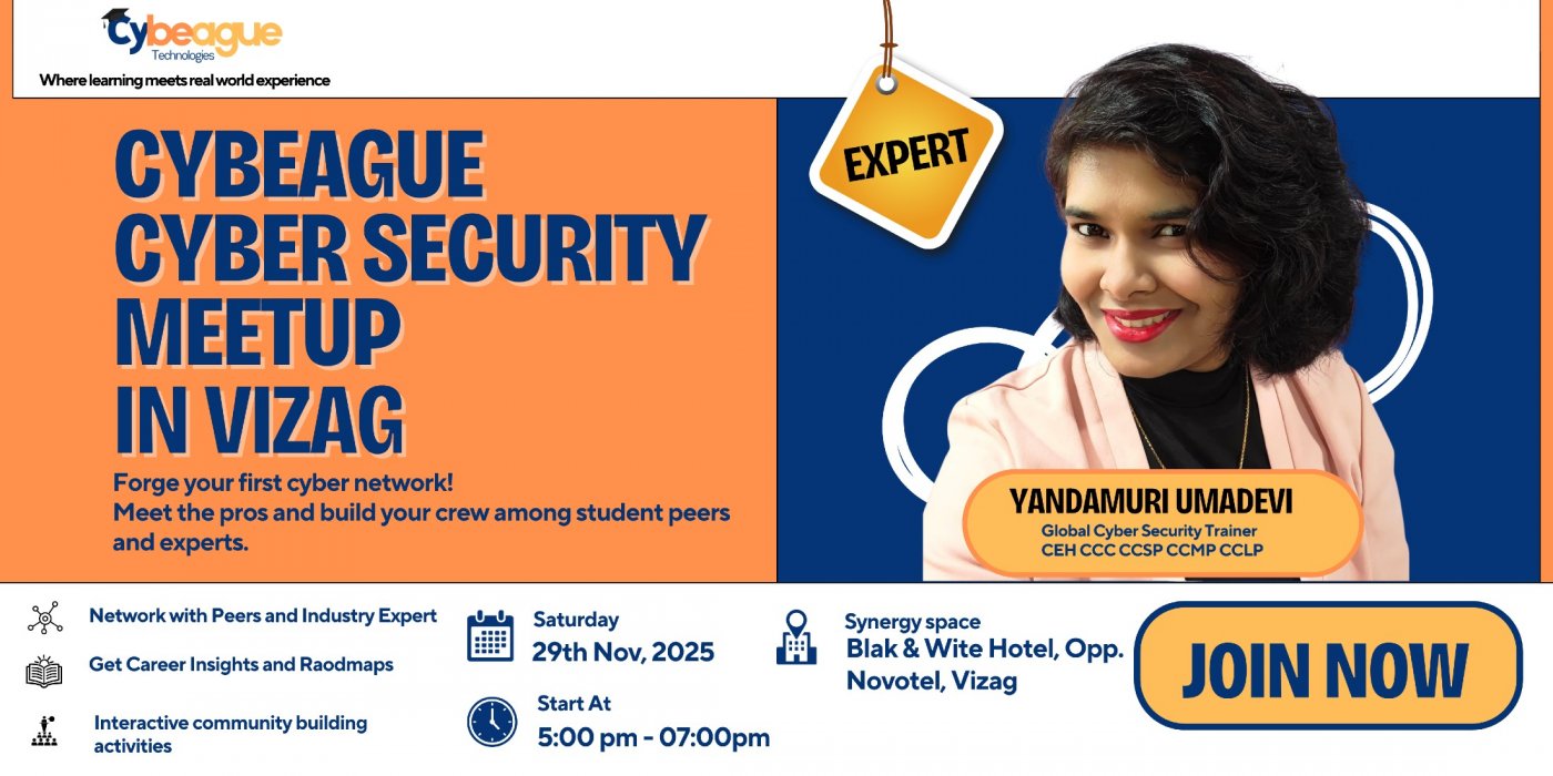 Cybeague Cyber Security Meetup, 29 November | Event in Visakhapatnam | AllEvents