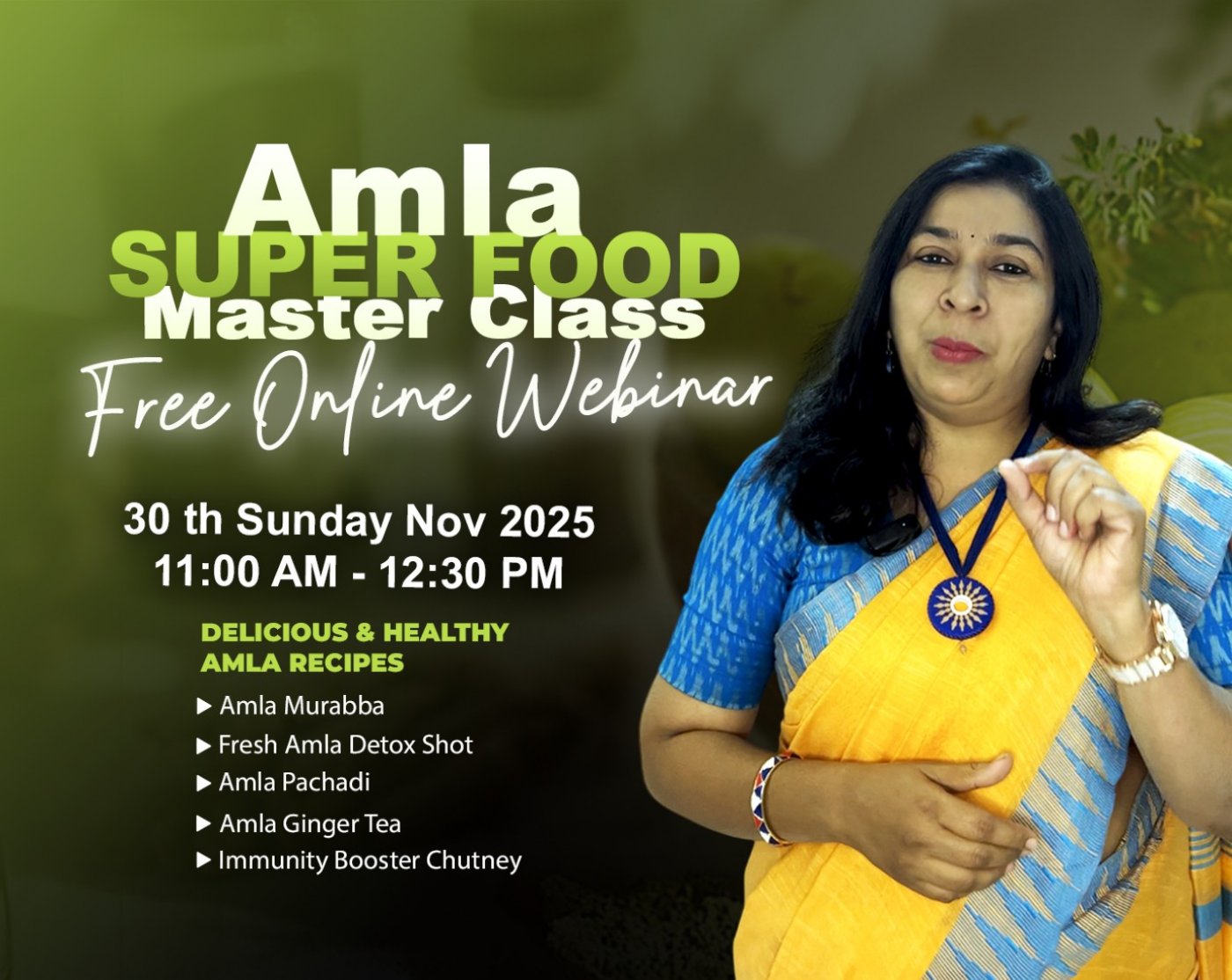 AMLA SUPERFOOD MASTERCLASS - Free Webinar, 30 November | Online Event | AllEvents
