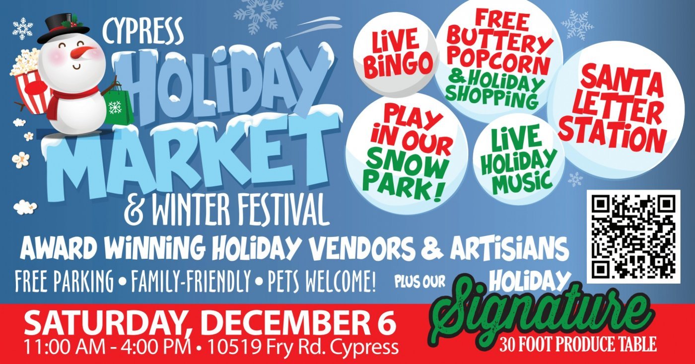 ☃️CYPRESS HOLIDAY MARKET- WINTER FESTIVAL, 6 December | Event in Cypress | AllEvents