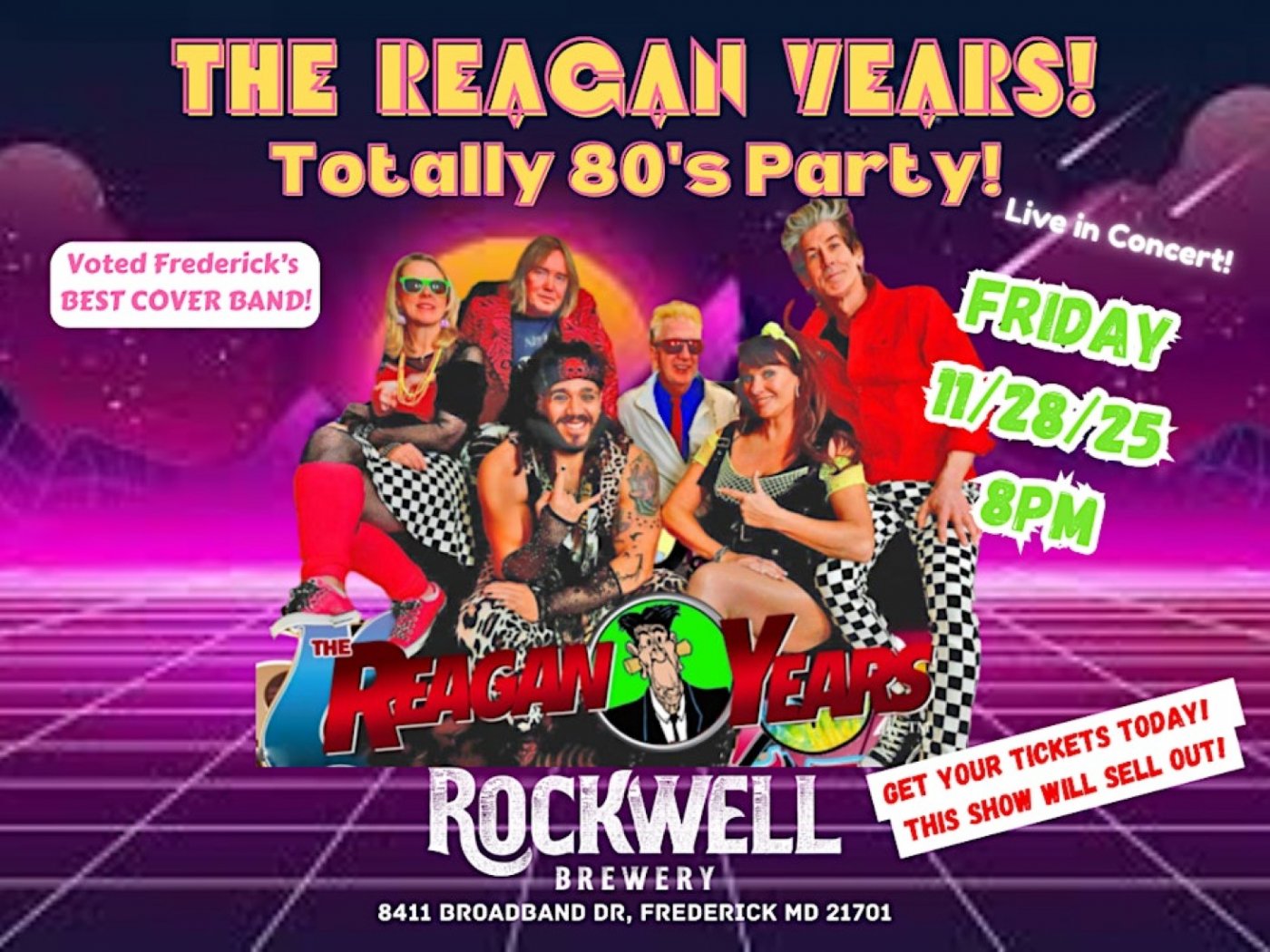 The REAGAN YEARS Live in Concert!! @ Rockwell Brewery 11/28/25, 28 November | Event in Frederick | AllEvents