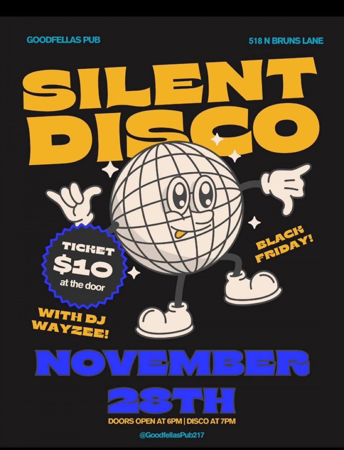 Goodfellas Pub Blackfriday Silent Disco Party, 28 November | Event in Springfield | AllEvents