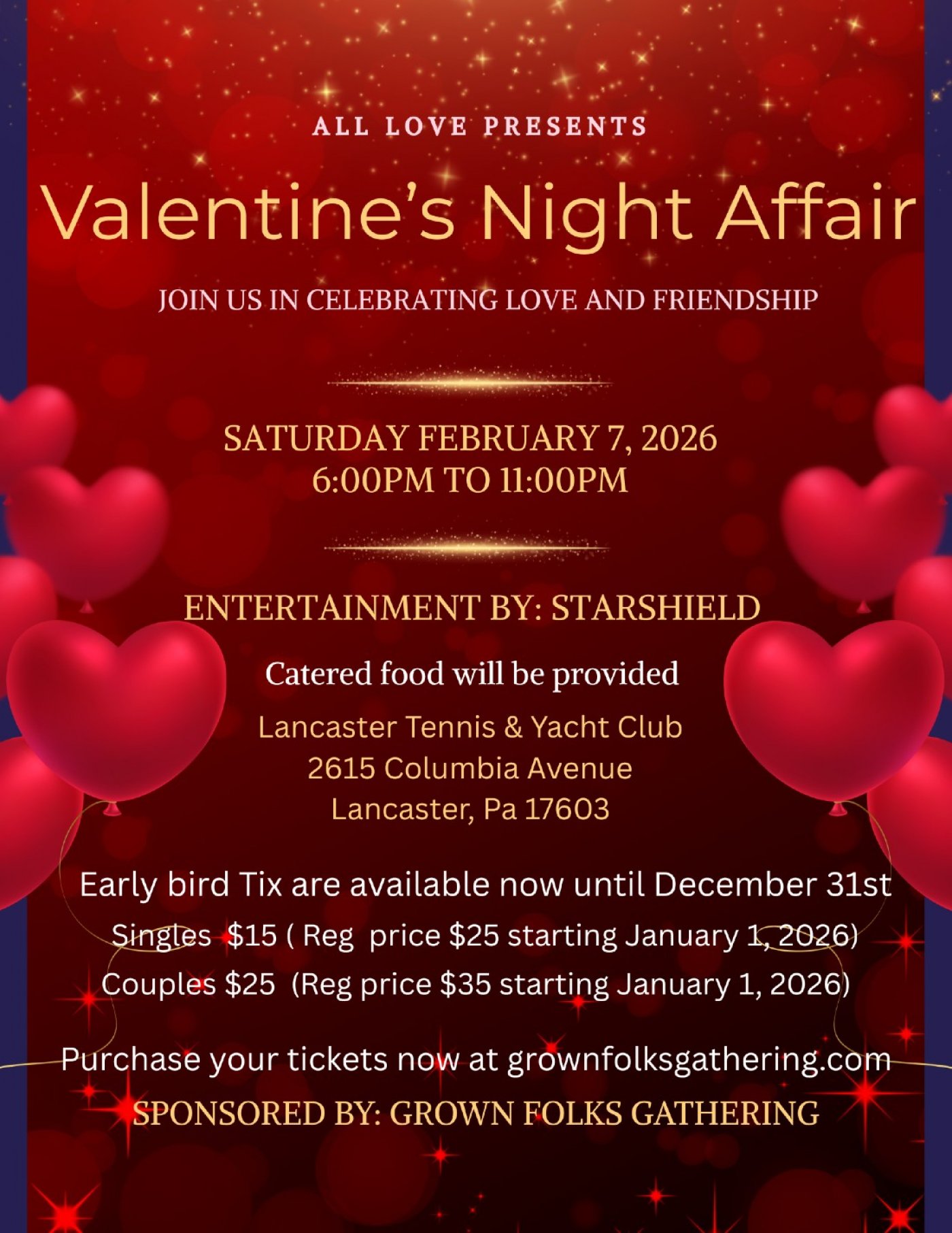 Valentine's Night Affair, 7 February | Event in Lancaster | AllEvents