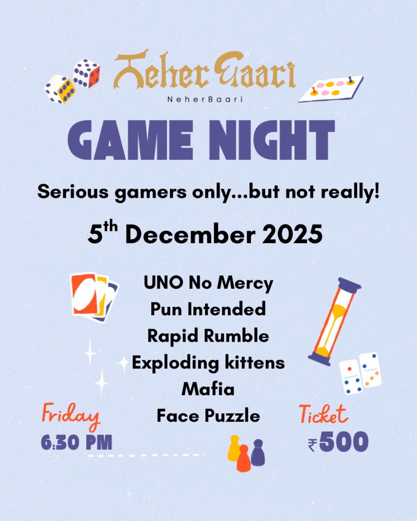 NeherBaari Game Night, 5 December | Event in Gurgaon | AllEvents