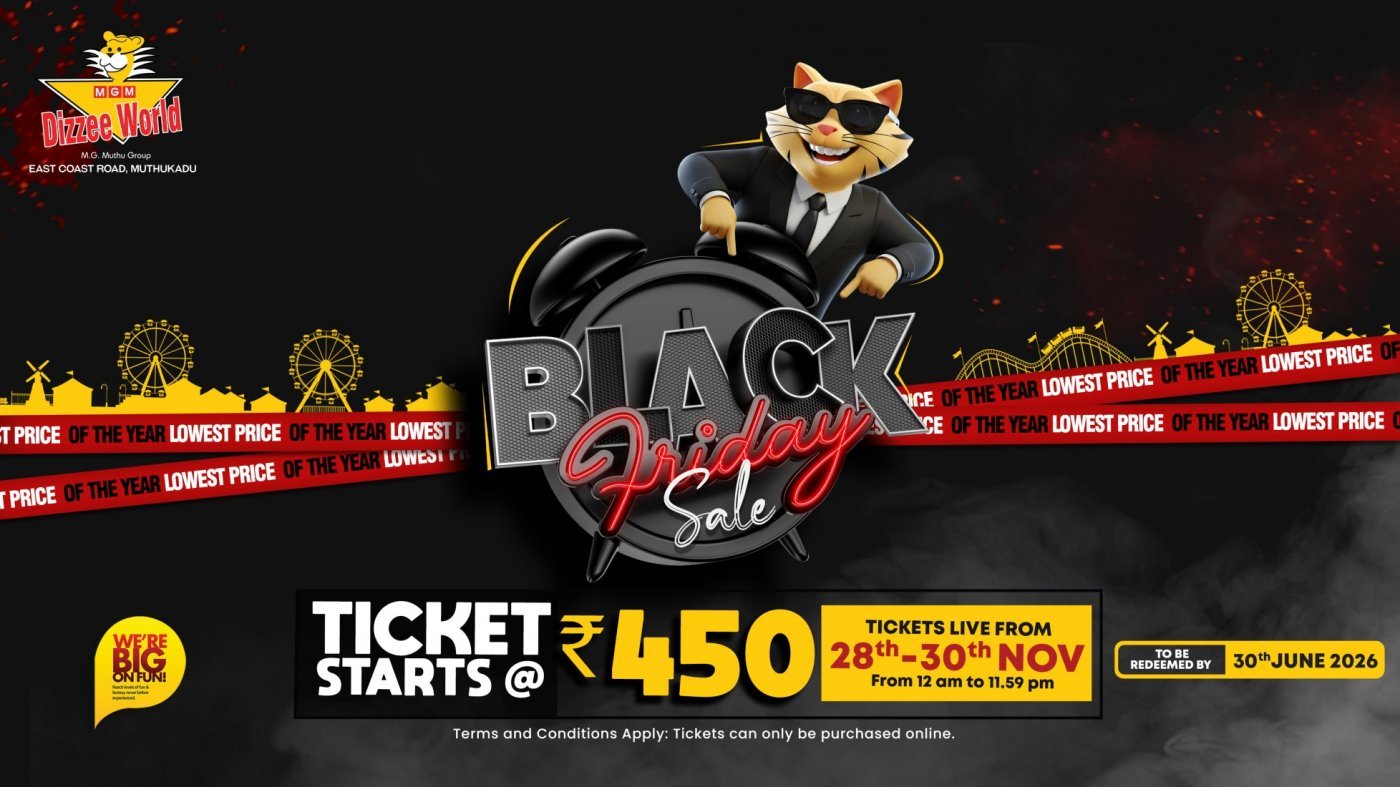 Black Friday Sale - MGM Dizzee World @ Rs.450 (Lowest Price of the Year) | Event in Chennai | AllEvents