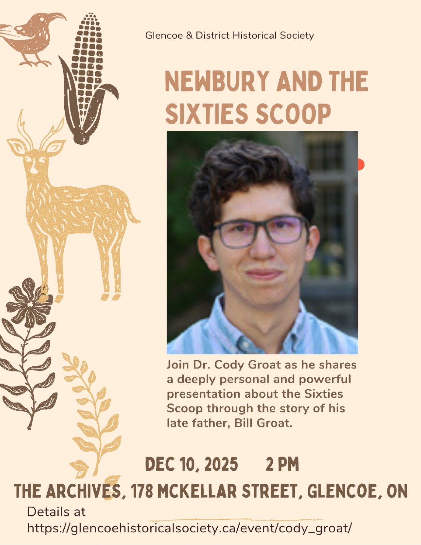 Newbury and the Sixties Scoop, 10 December | Event in Glencoe | AllEvents