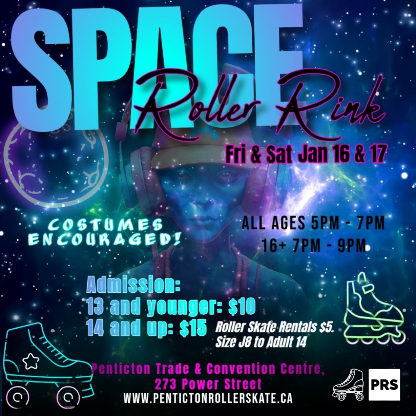 Roller Rink in SPACE!, 17 January | Event in Penticton | AllEvents