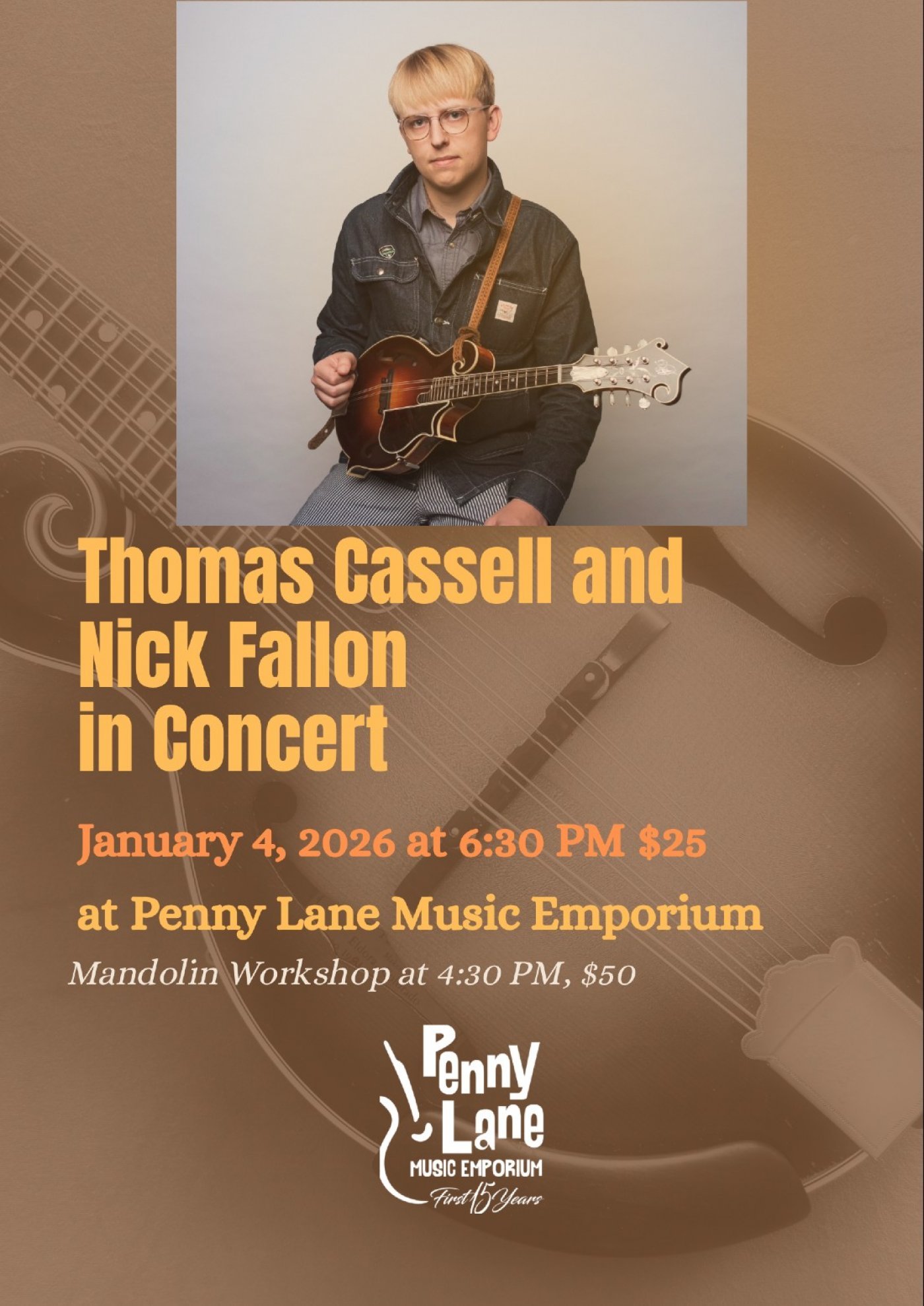 Thomas Cassell and Nick Fallon - Concert - Mandolin Workshop - January 4, 4 January | Event in Fort Lauderdale