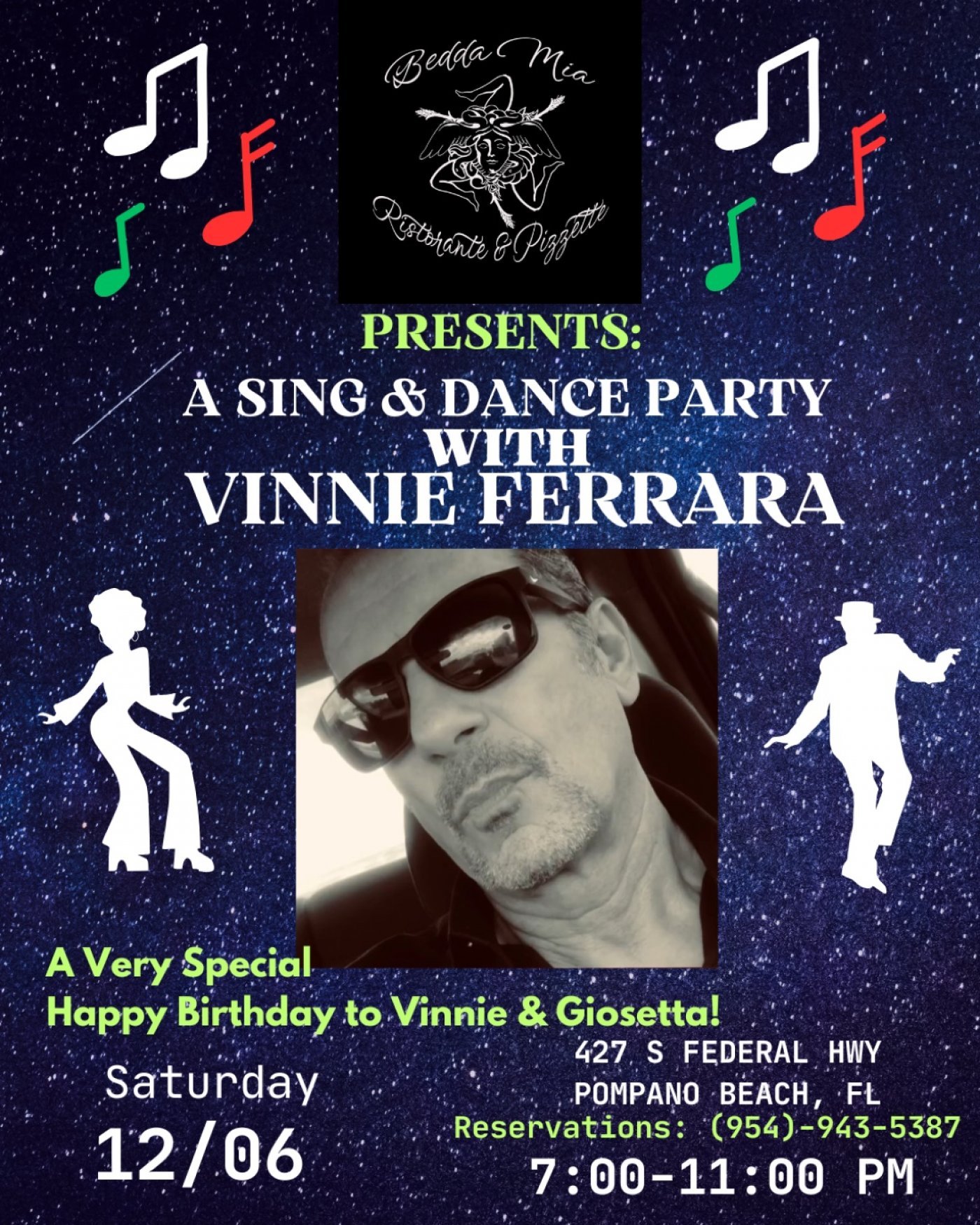 Vinnie Ferrara- “A Sing & Dance Party”, 6 December | Event in Pompano Beach | AllEvents