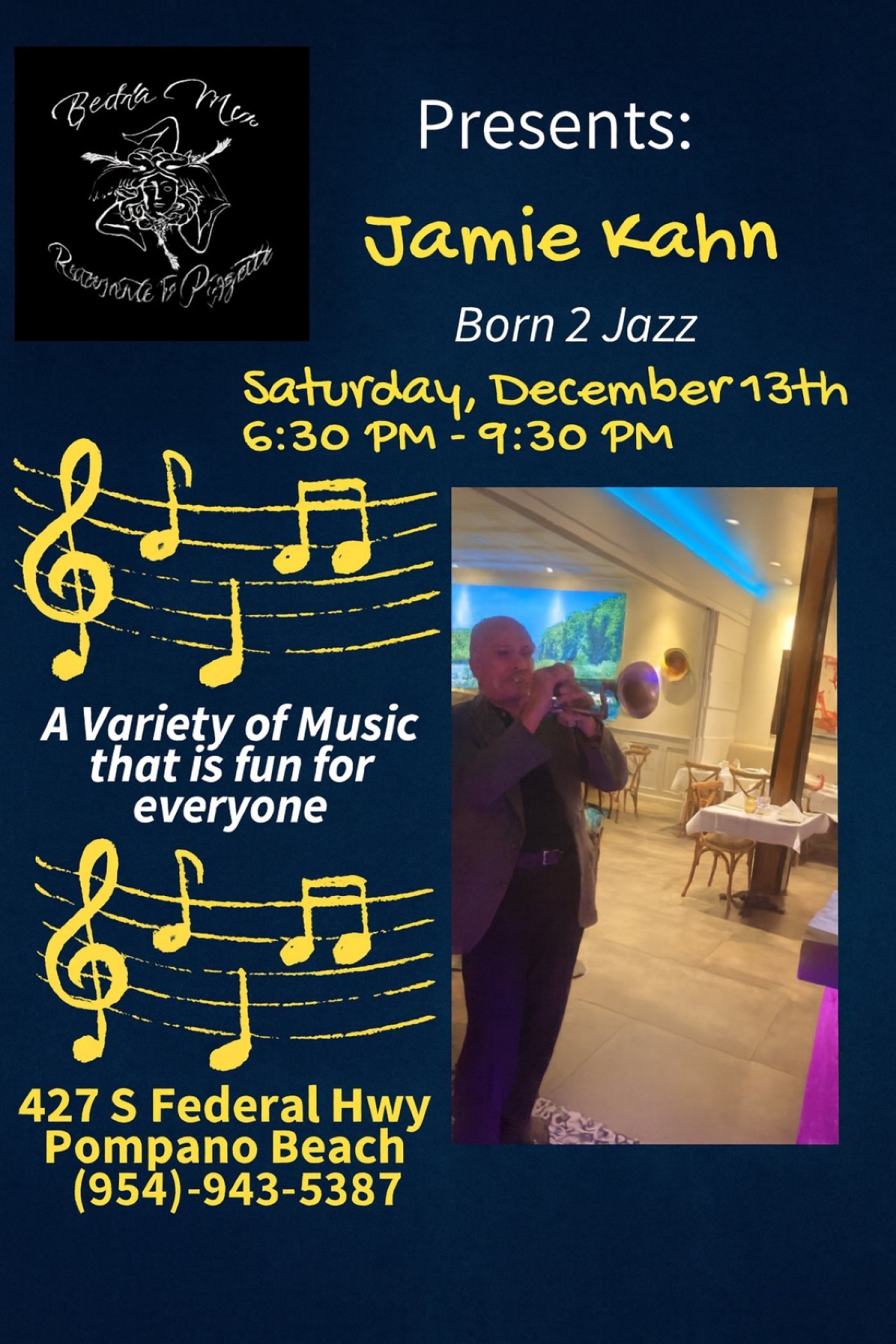 Jamie Kahn- “Born 2 Jazz”, 13 December | Event in Pompano Beach | AllEvents
