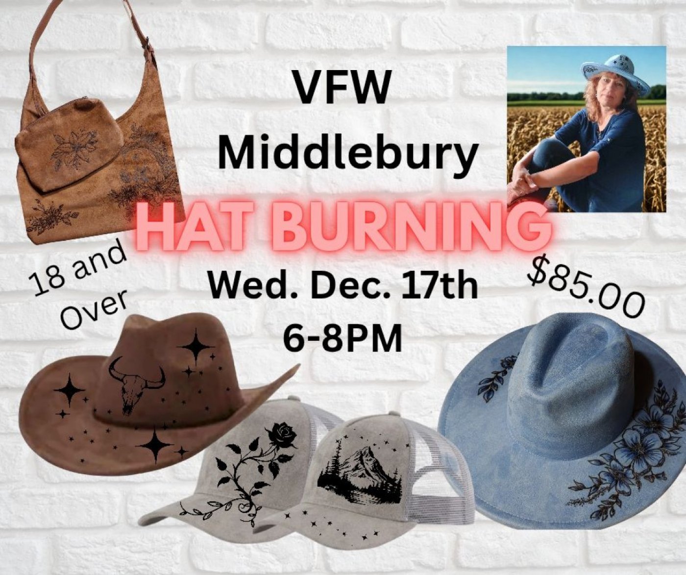 Hat & Purse Burning, 17 December | Event in Middlebury | AllEvents