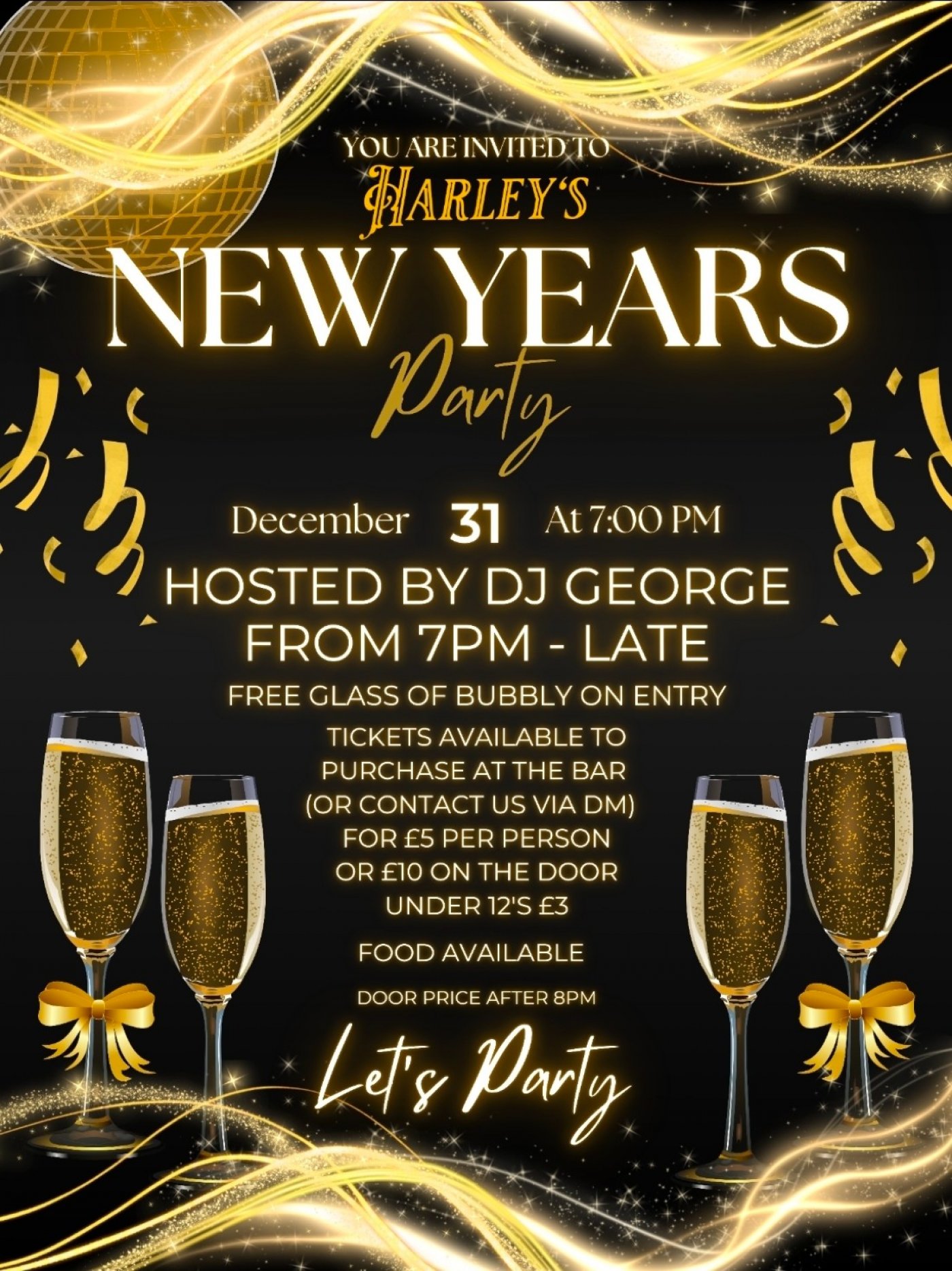 Harley's New Years Eve Party - 31st December @ Harleys, Newport Road, Hemsby, NR29 4NW, 31 December | AllEvents