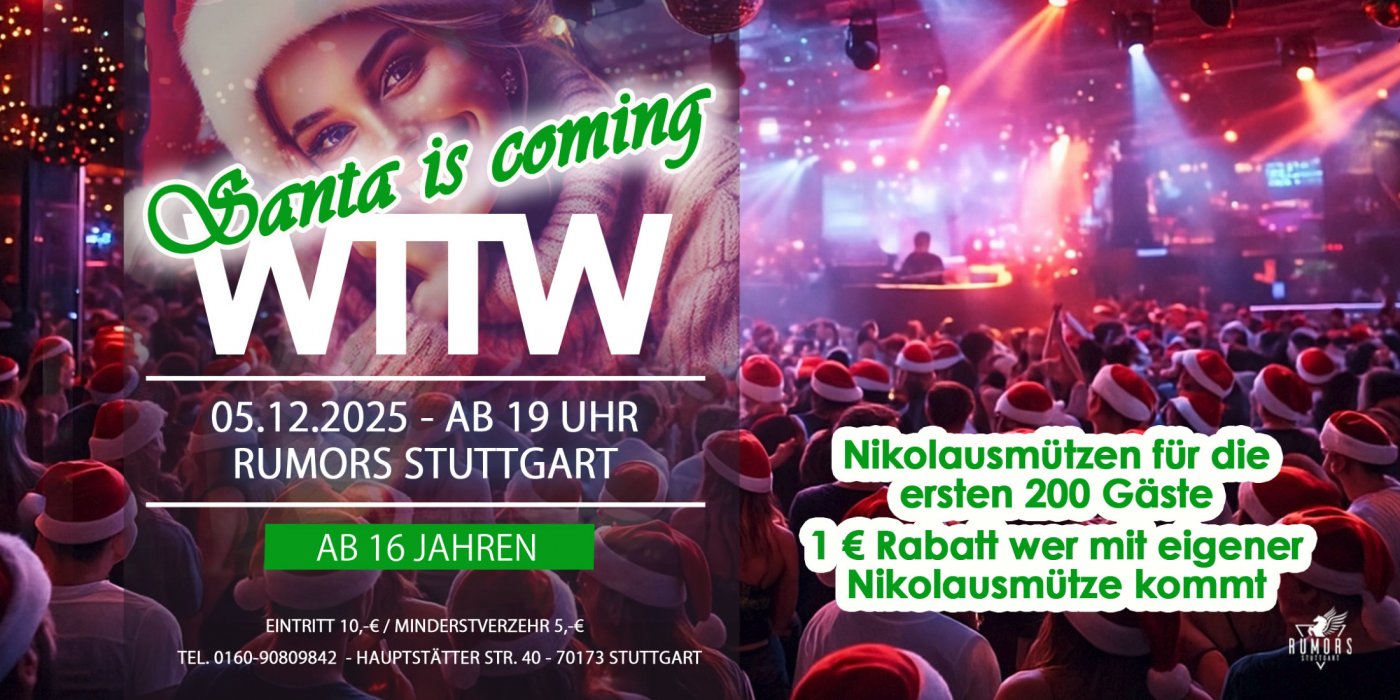 WTTW (ab 16 Jahren) - Santa is comming, 5 December | Event in Stuttgart | AllEvents