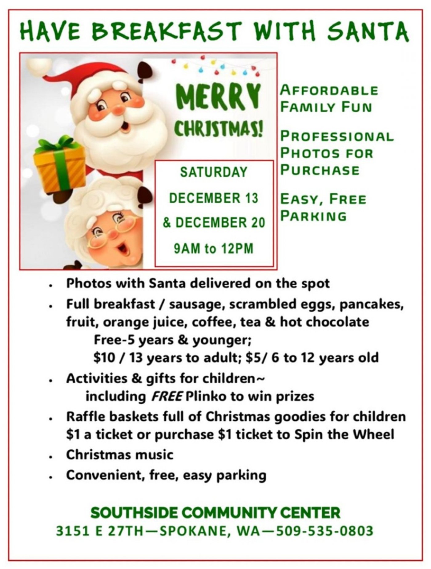 Breakfast & Photos with Santa | Event in Spokane | AllEvents