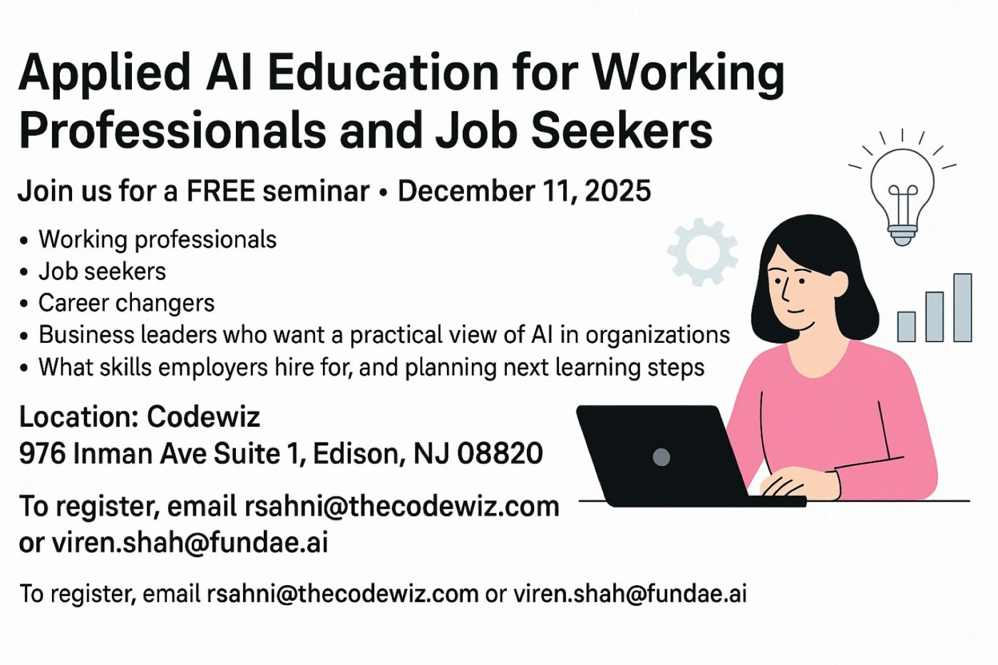 Applied AI for Working Professionals and Jobseekers, 11 December | Event in Edison | AllEvents