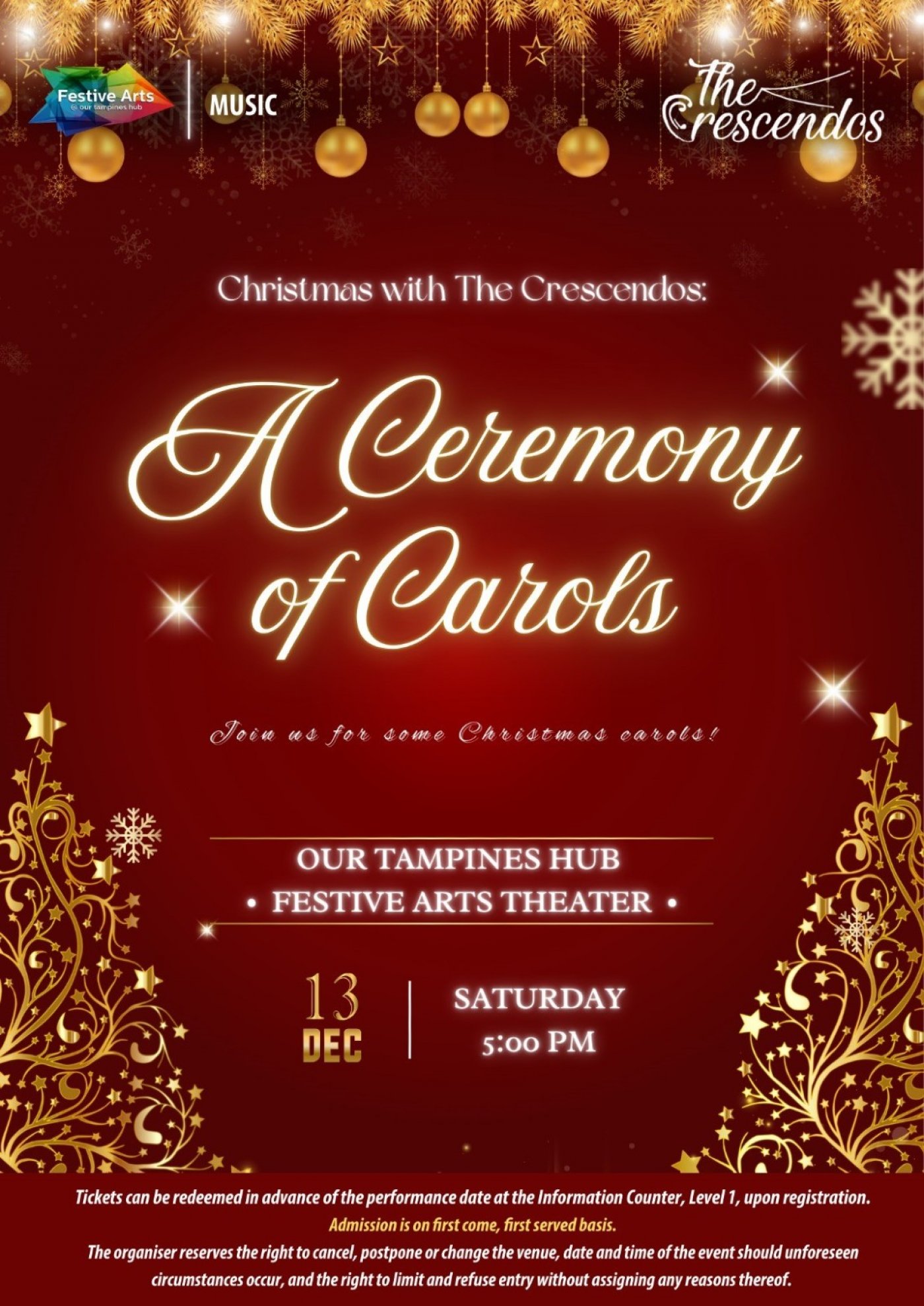 Christmas with The Crescendos: A Ceremony of Carols , 13 December | Event in Singapore | AllEvents