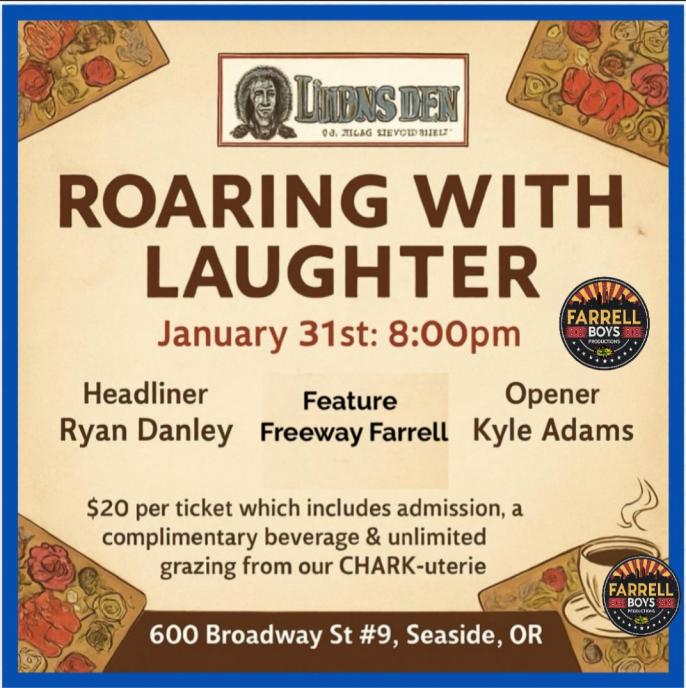 The Lyons Den- Roaring with Laughter , 31 January | Event in Seaside | AllEvents