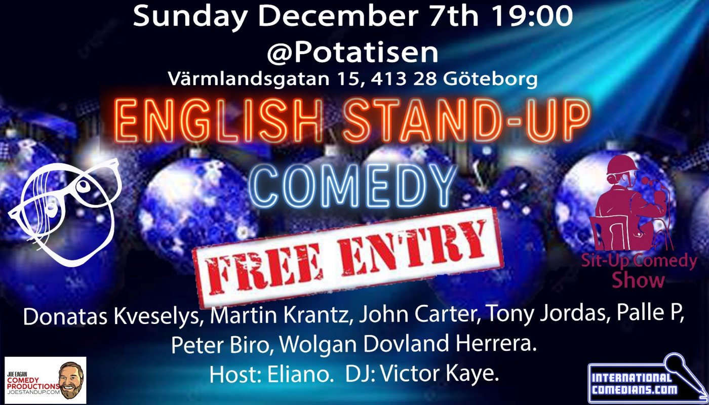 English Stand-up comedy, 7 December | Event in Gothenburg | AllEvents