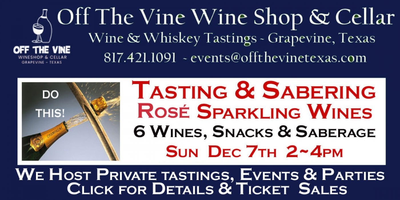 Rosé Sparkling Tasting Sunday - Wine & Sabers - 2-4pm, 7 December | Event in Grapevine | AllEvents