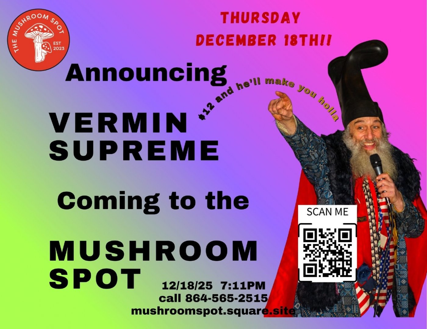 Vermin Supreme LIVE, 18 December | Event in Greenville | AllEvents