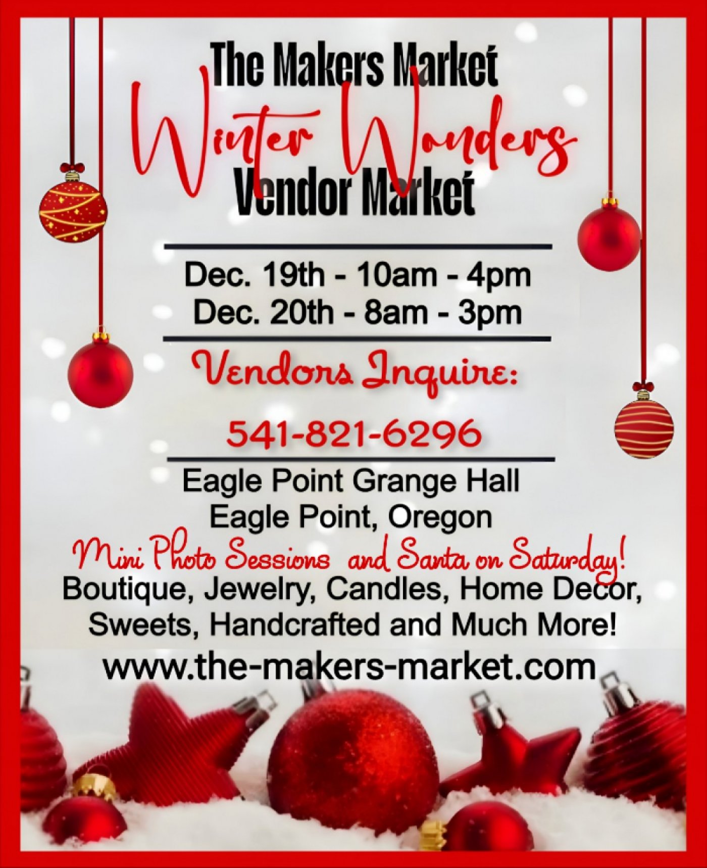 Winter Wonders Vendor Market , 19 December | Event in Eagle Point | AllEvents