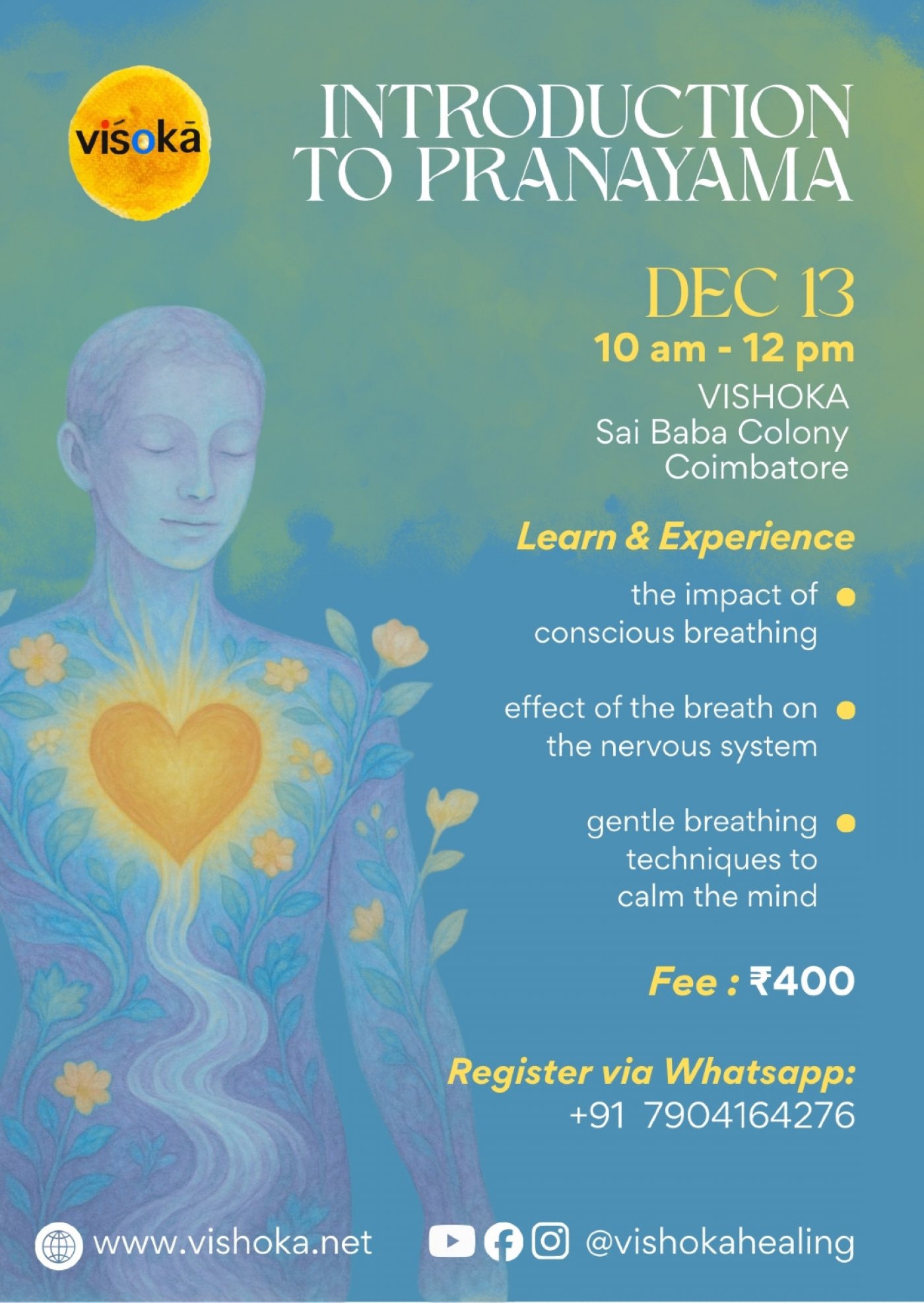 Introduction to Pranayama, 13 December | Event in Coimbatore | AllEvents
