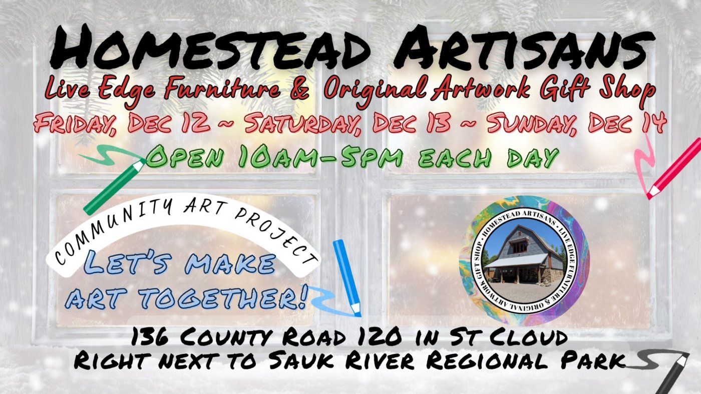Homestead Artisans Pop-Up Shop: Community Art Project, 12 December | Event in Saint Cloud | AllEvents