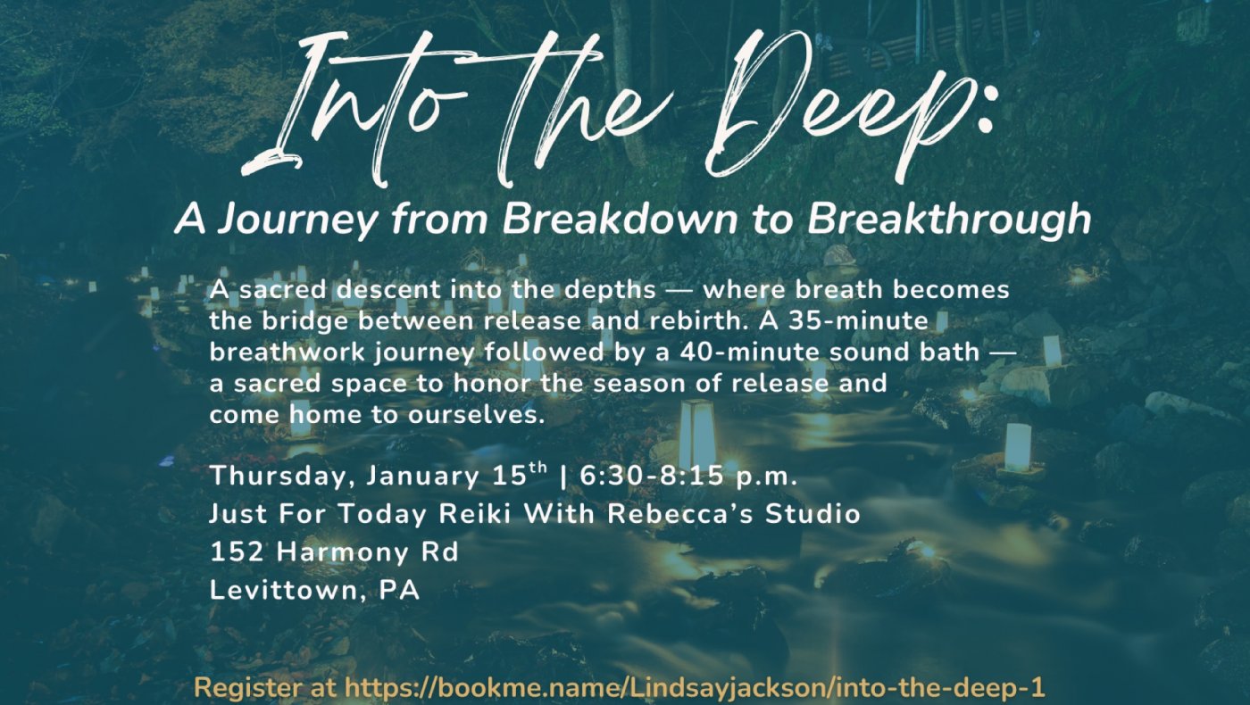 Into The Deep: A Journey From Breakdown to Breakthrough, 15 January | Event in Levittown | AllEvents