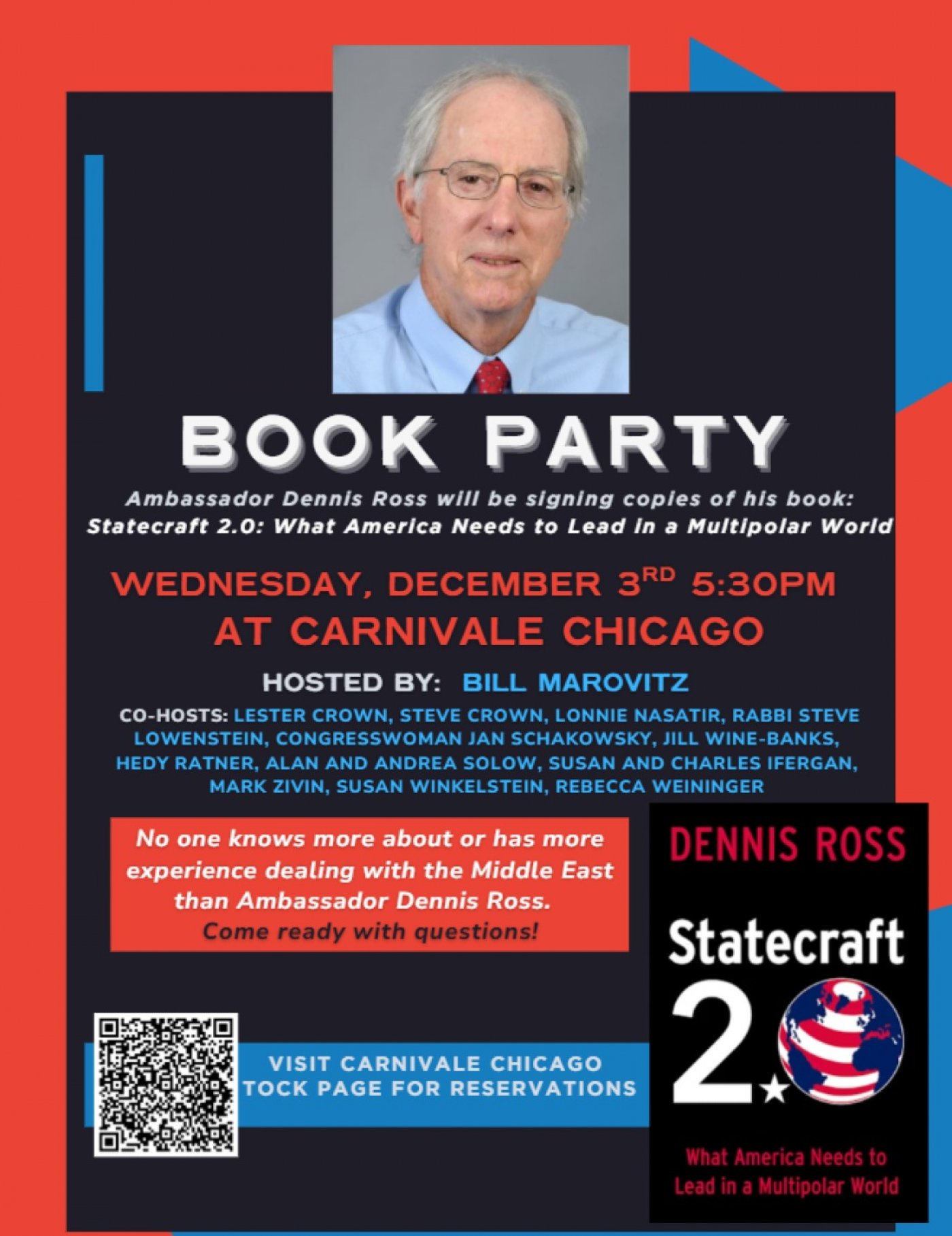 Book Party for Ambassador Dennis Ross at Carnivale Chicago  | Event in Chicago | AllEvents