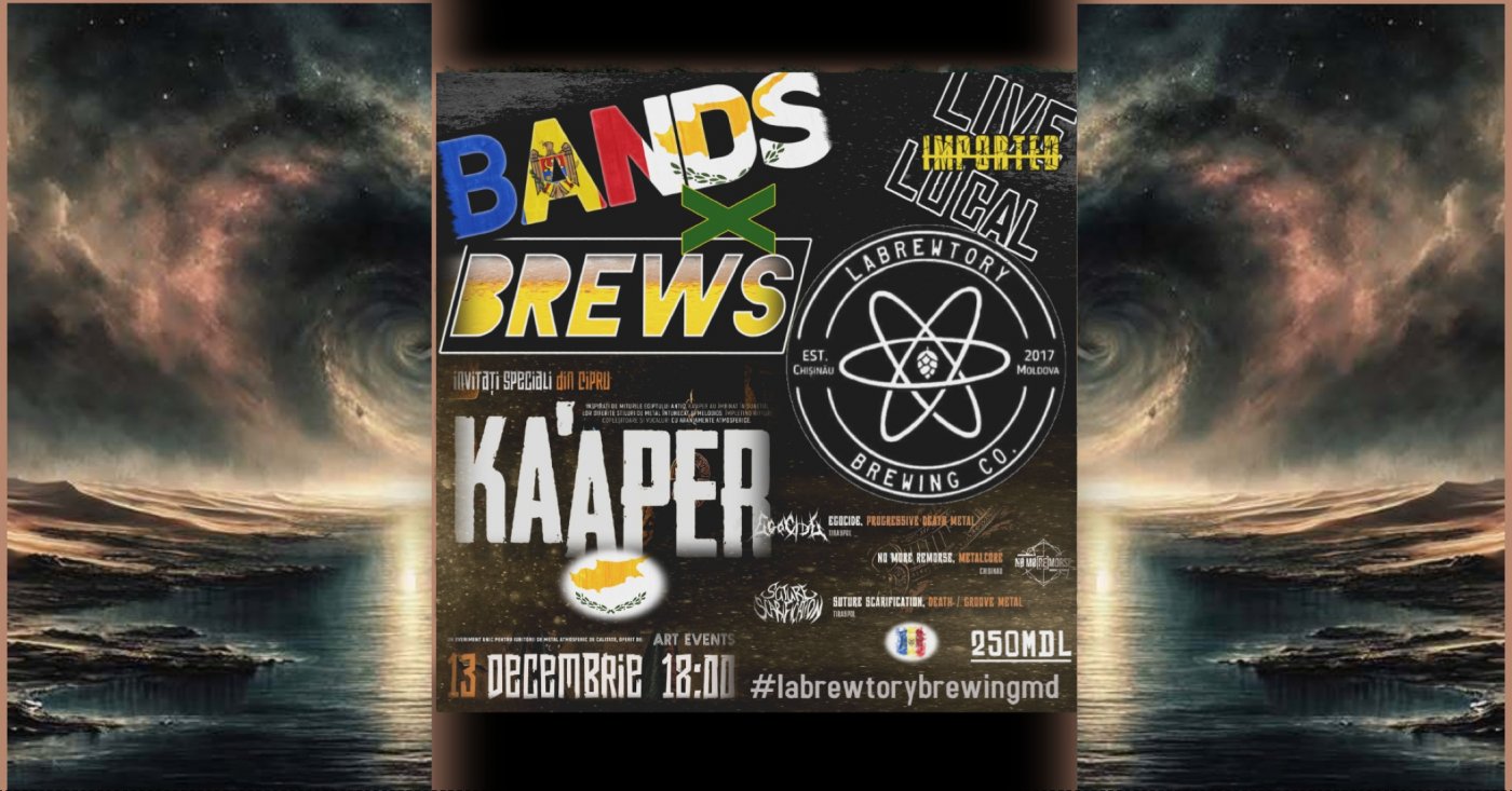 Bands x Brews - KA'APER (CY), 13 December | Event in Chisinau | AllEvents