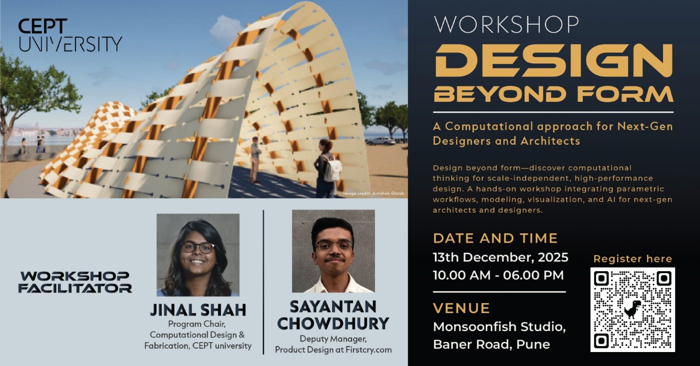WORKSHOP Design Beyond Form: A Computational approach for Next-Gen Designers and Architects, 13 December | AllEvents
