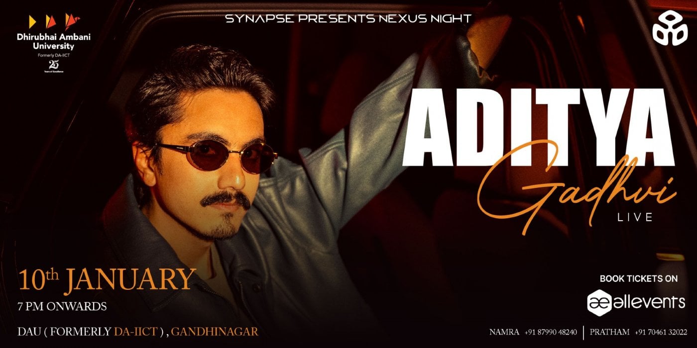 Aditya Gadhvi Live | Synapse Nexus Night | DAU(Formerly DA-IICT) Gandhinagar, 10 January | Event in Gandhinagar