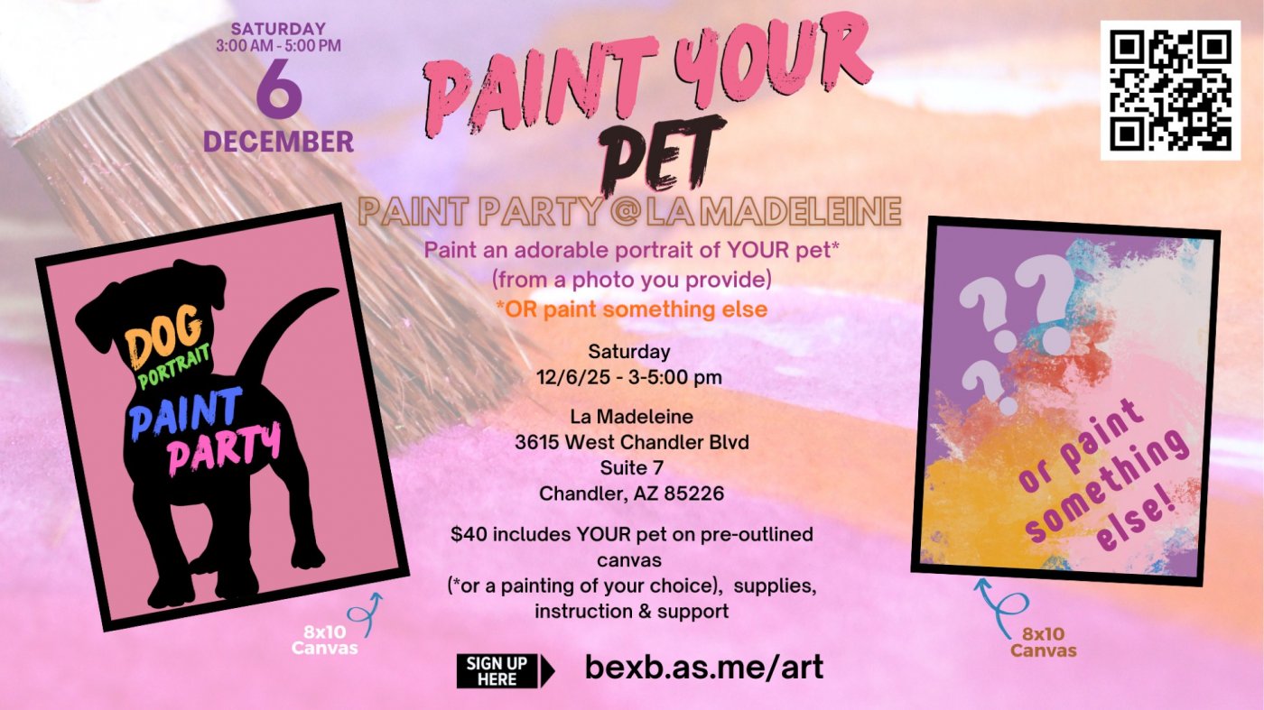 Paint Party: Paint Your Pet! (or something else), 6 December | Event in Chandler | AllEvents