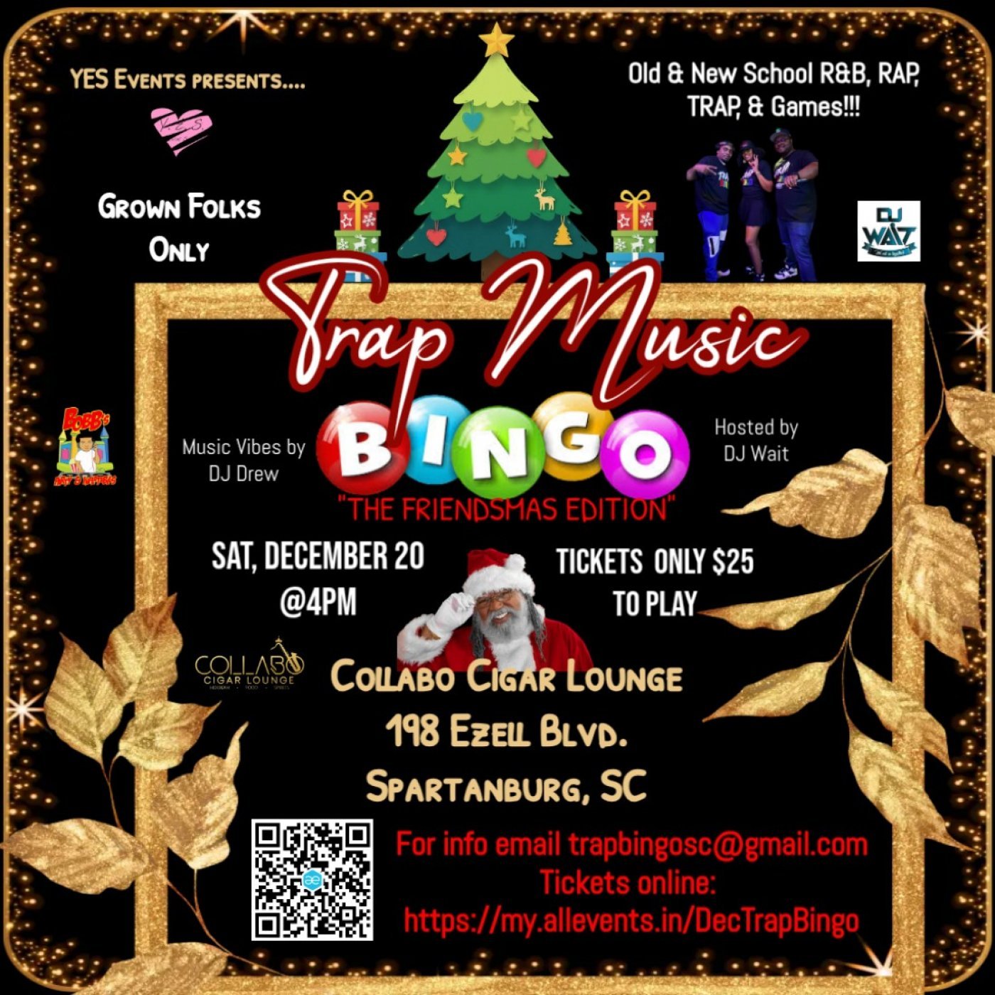 Hip Hop Holiday TRAP Bingo (Collabo), 20 December | Event in Spartanburg | AllEvents