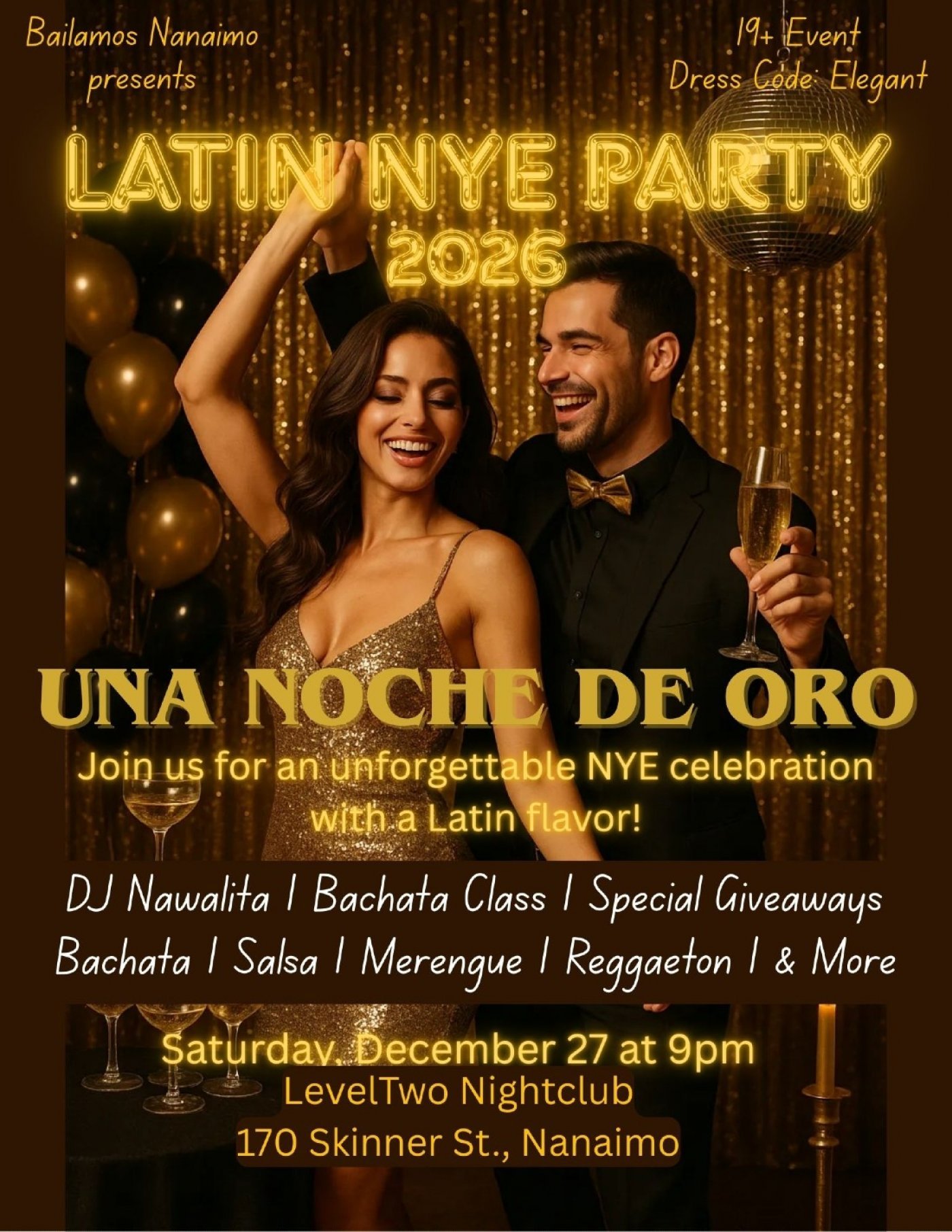 ✨ UNA NOCHE DE ORO – A Latin NYE Celebration ✨, 27 December | Event in Nanaimo | AllEvents