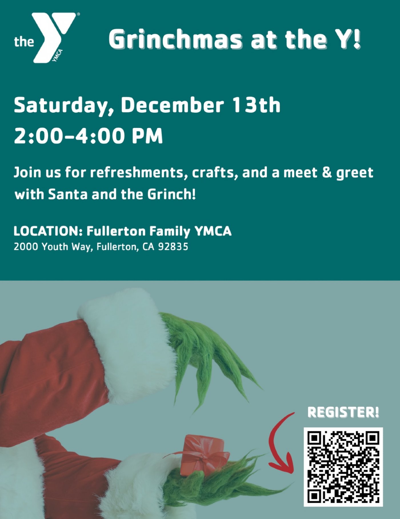 Cocoa & Cookies with the Grinch at the Fullerton Family YMCA, 13 December | Event in Fullerton | AllEvents