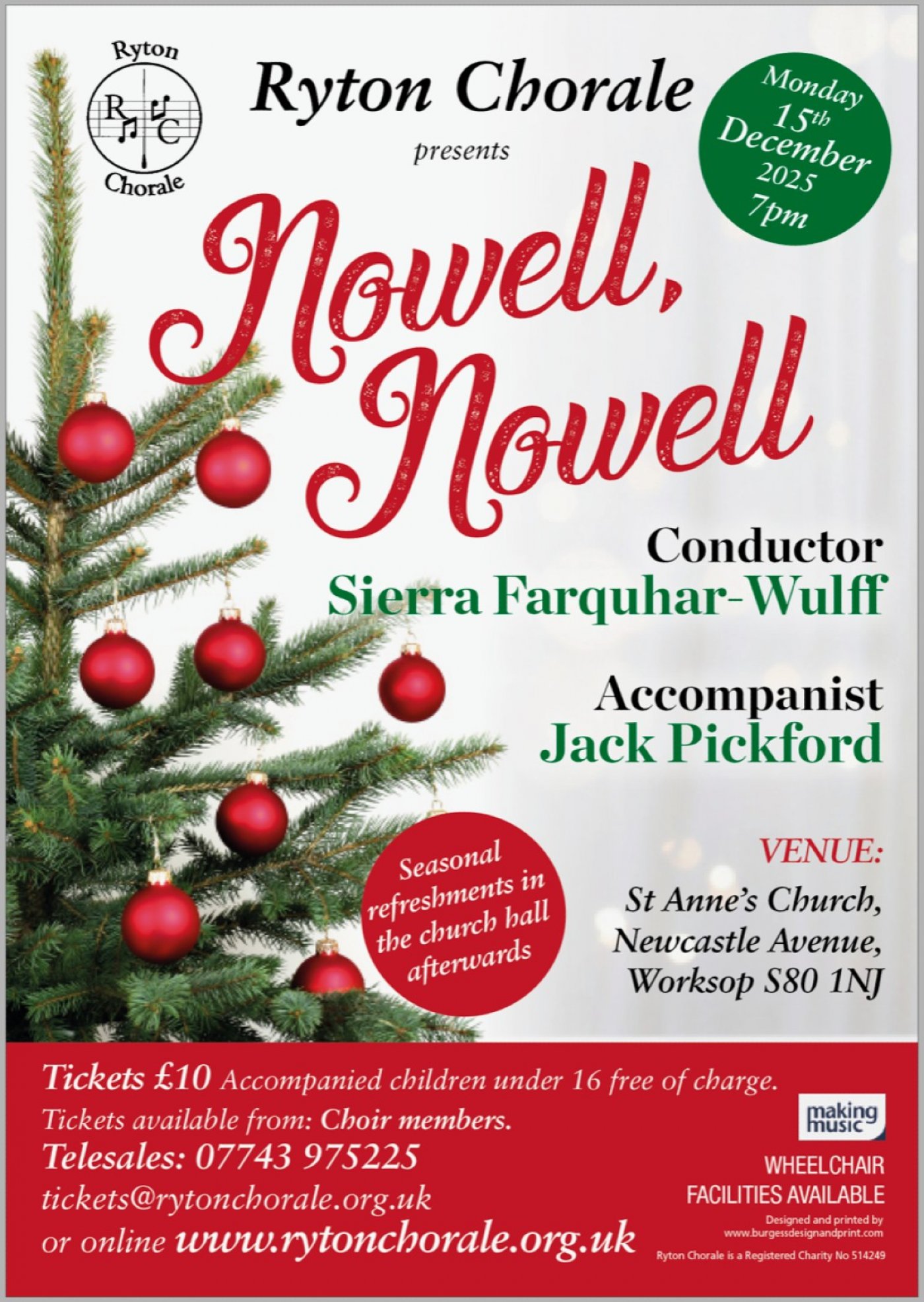 Ryton Chorale present Nowell, Nowell, 15 December | Event in Worksop | AllEvents