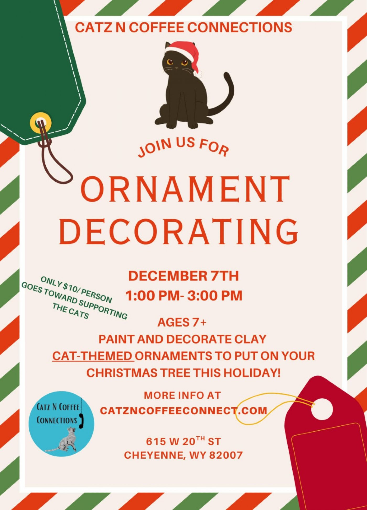 CAT THEMED CLAY ORNAMENT PAINTING AND DECORATING EVENT, 7 December | Event in Cheyenne | AllEvents