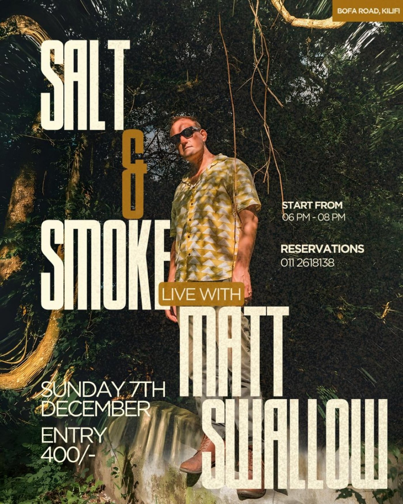 Salt & Smoke Live w/ Matt Swallow | Event in Kilifi | AllEvents