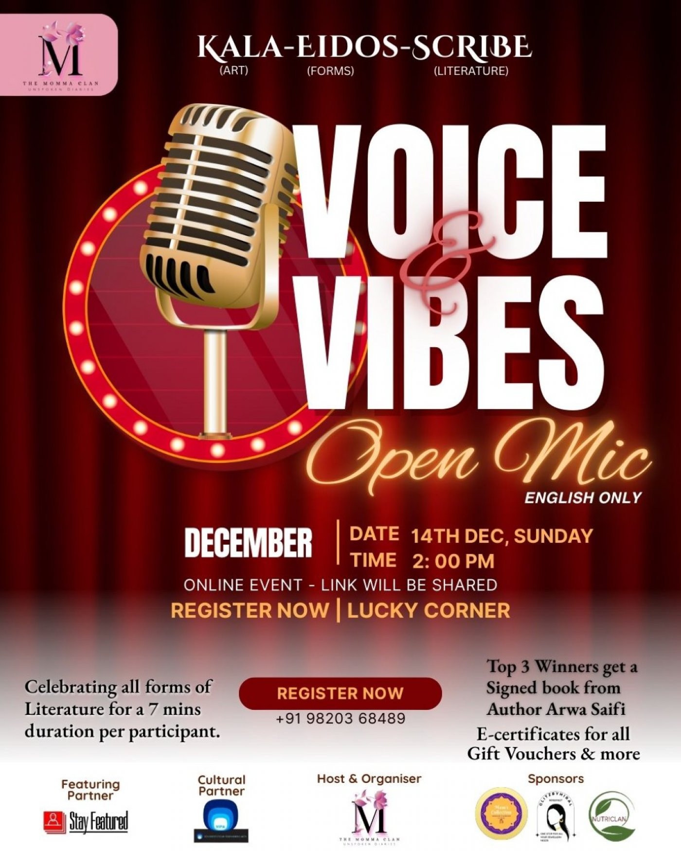 Voices and Vibes Open Mic , 14 December | Online Event | AllEvents