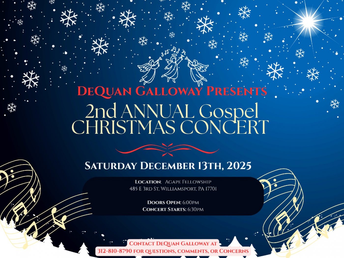 2nd Annual Gospel Christmas Concert, 13 December | Event in Williamsport | AllEvents